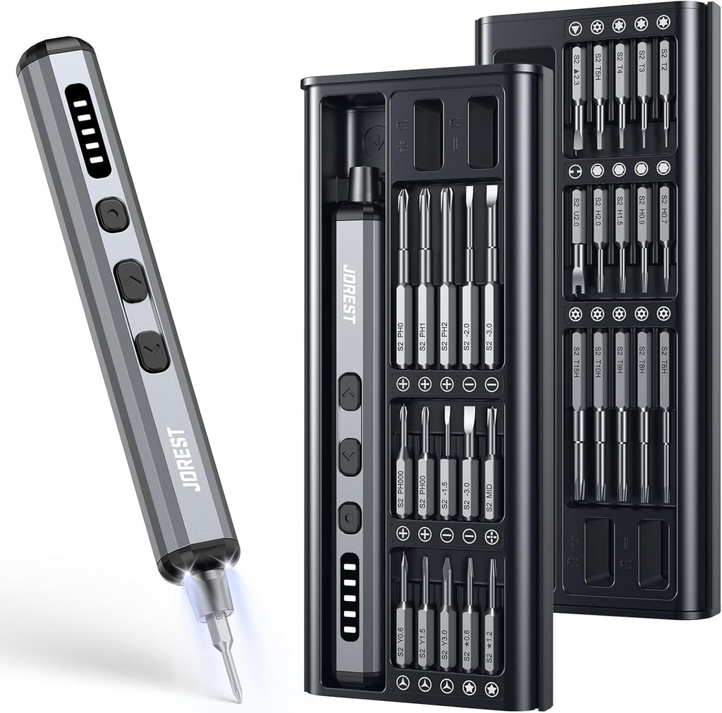 JOREST Mini Electric Screwdriver, Cordless Precision Screwdriver set