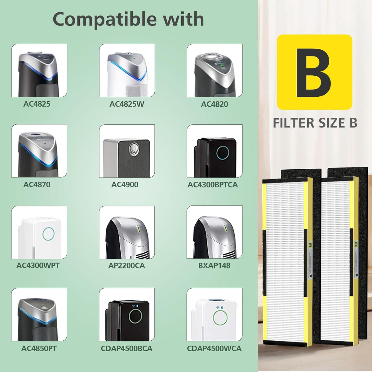 flt4825 hepa filter b replacement, close-up detail