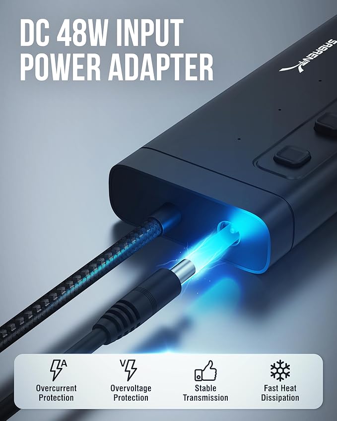 SABRENT 7-Port USB-C Hub with Power Switches, 5Gbps USB 3.2, 48W Powered Hub