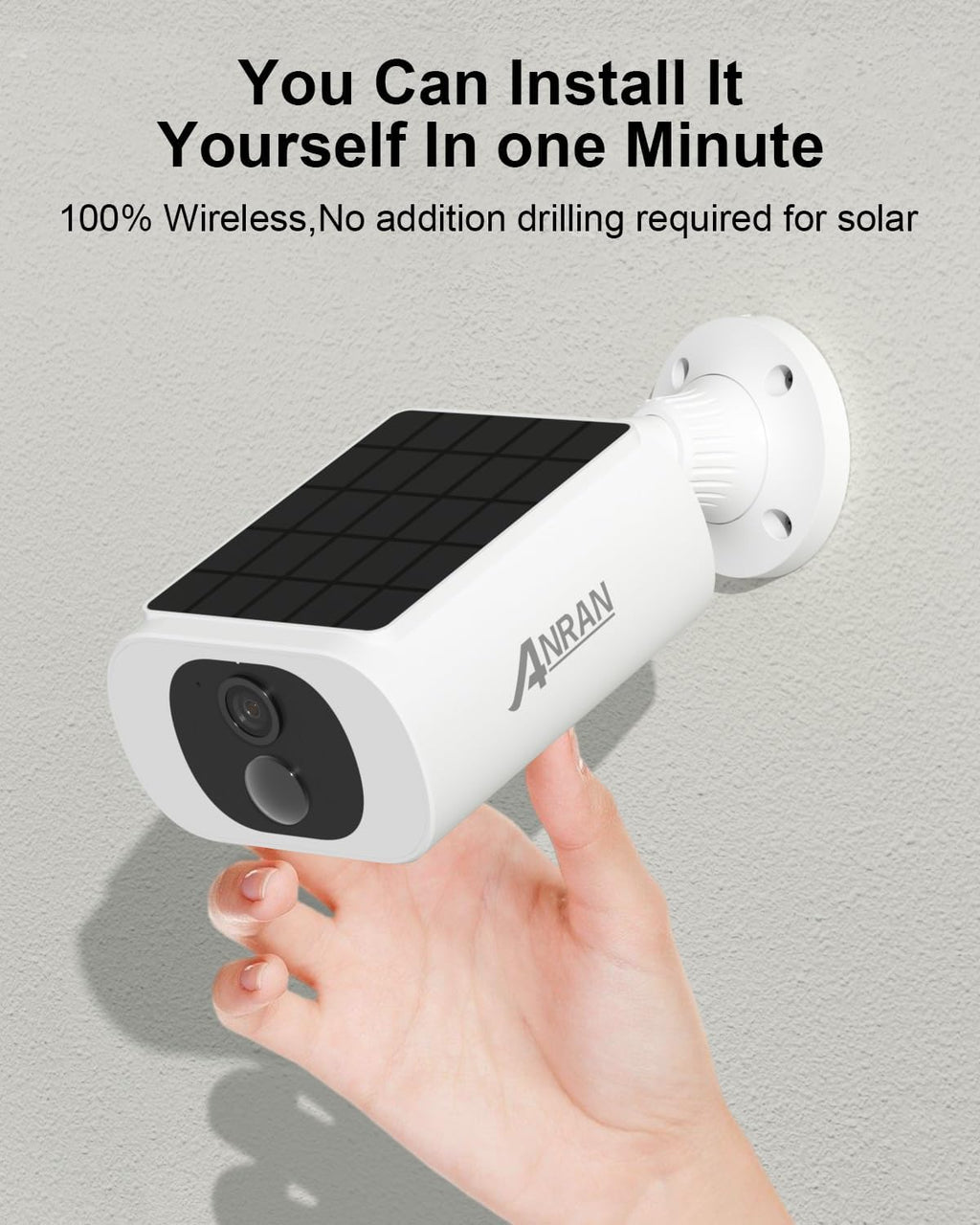 anran 5mp solar security cameras wireless outdoor, solar, front angle view