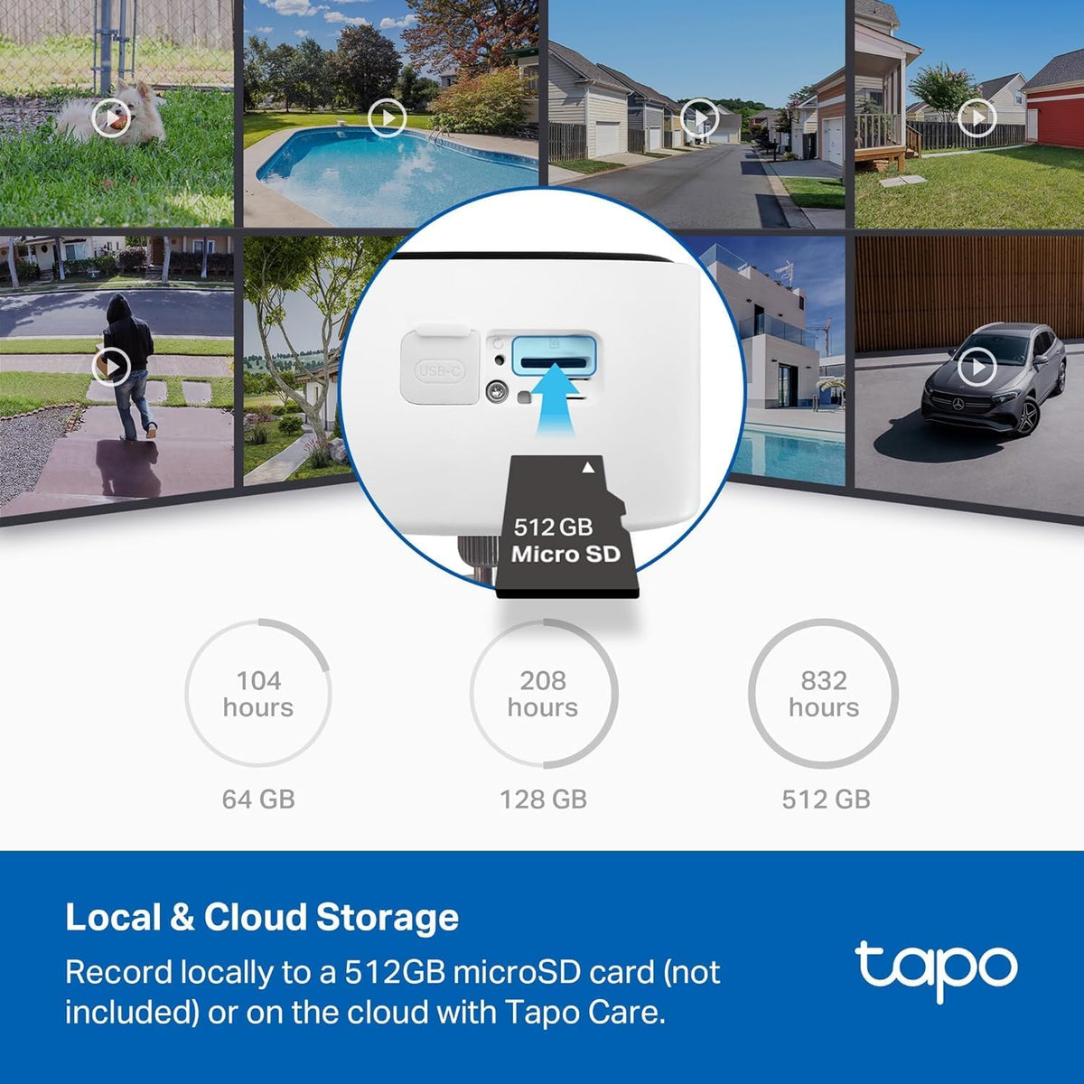 Tapo 1080p Outdoor Wireless Security Camera, Battery Powered, C400(3-Pack)