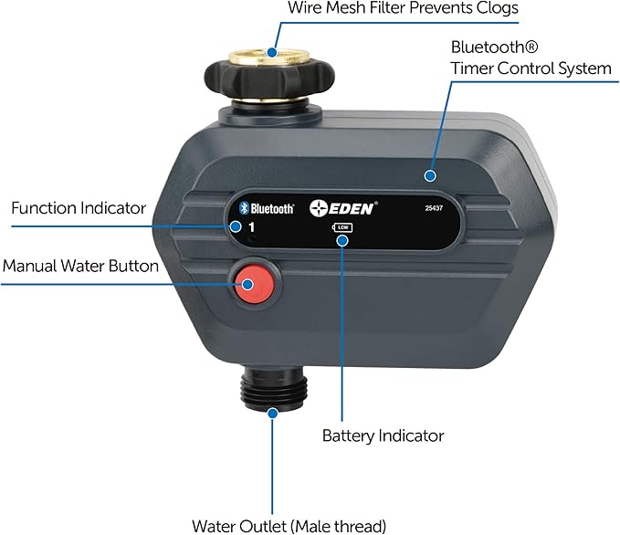 Eden 25441 1-Zone Bluetooth Water Timer