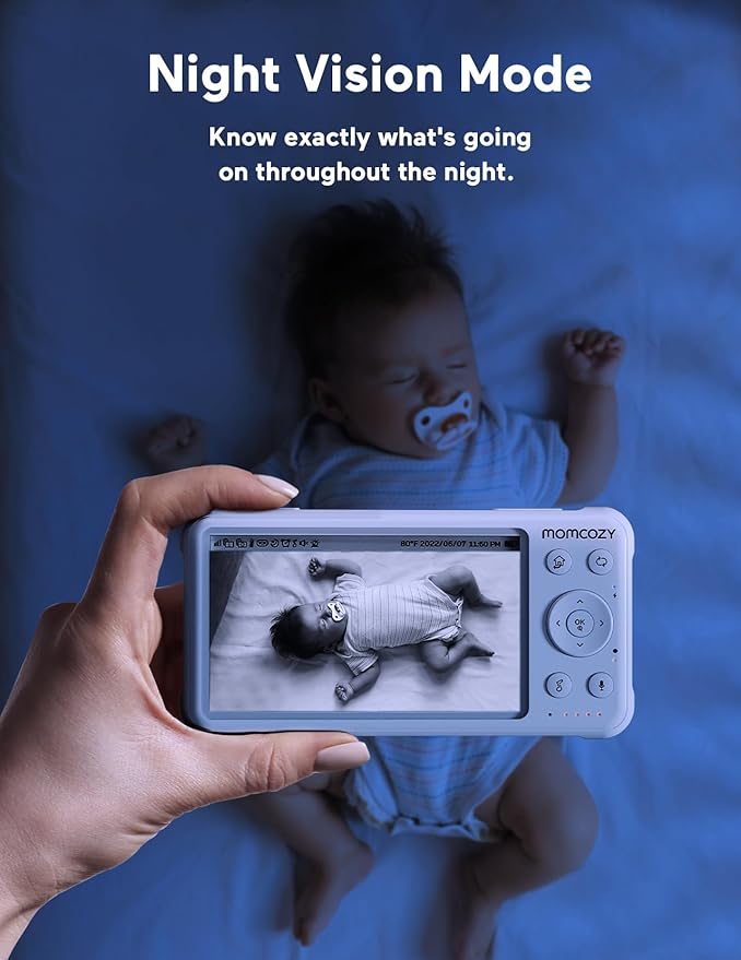 Momcozy Baby Monitor with 2 Cameras 5’’ 1080P Split Screen Video Baby Monitor