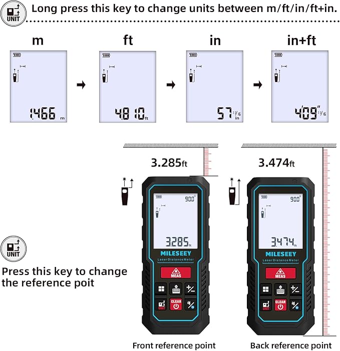 MILESEEY Laser Measurement Tool, 229Ft Laser Measure