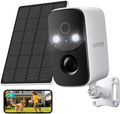 2.4G WiFi Solar Security Cameras Wireless Outdoor, 2K Color Night Vision
