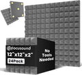 Focusound Grey Acoustic Panels 24 Pack 2"x12"x12"