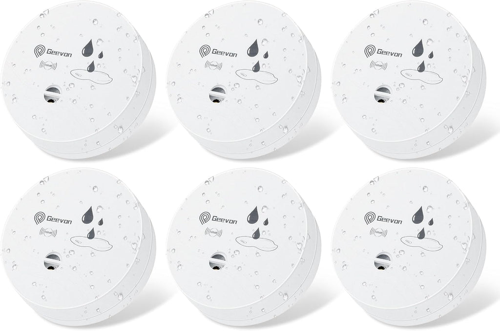 Geevon 6 Pack Water Leak Detectors, 100dB Water Sensor Alarms Flood Detector
