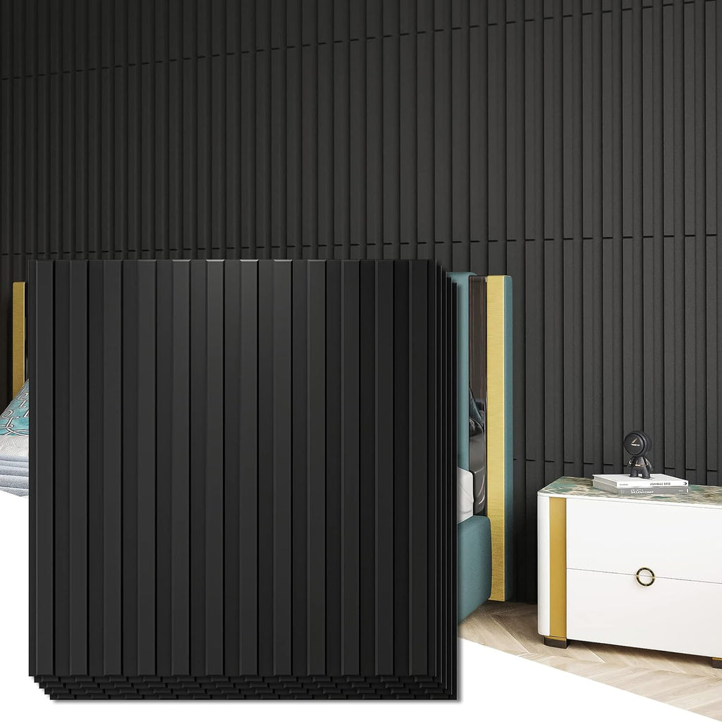 Art3d Slat Wall Panel, 3D Fluted Textured Panel 12-Tile 19.7 x 19.7in. (12-Pack)