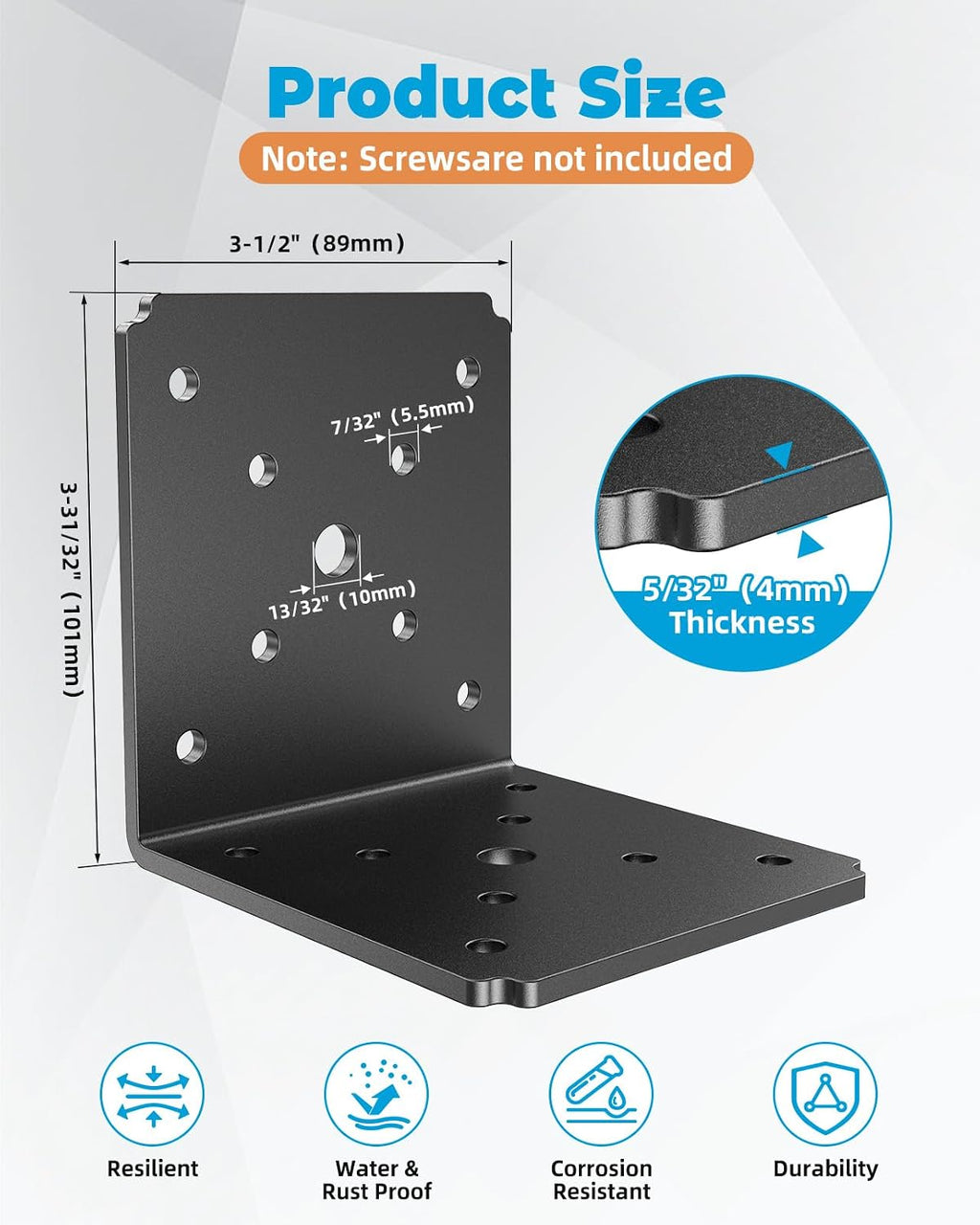 heavy duty l bracket , 4x4x3.5 brackets for shown in use