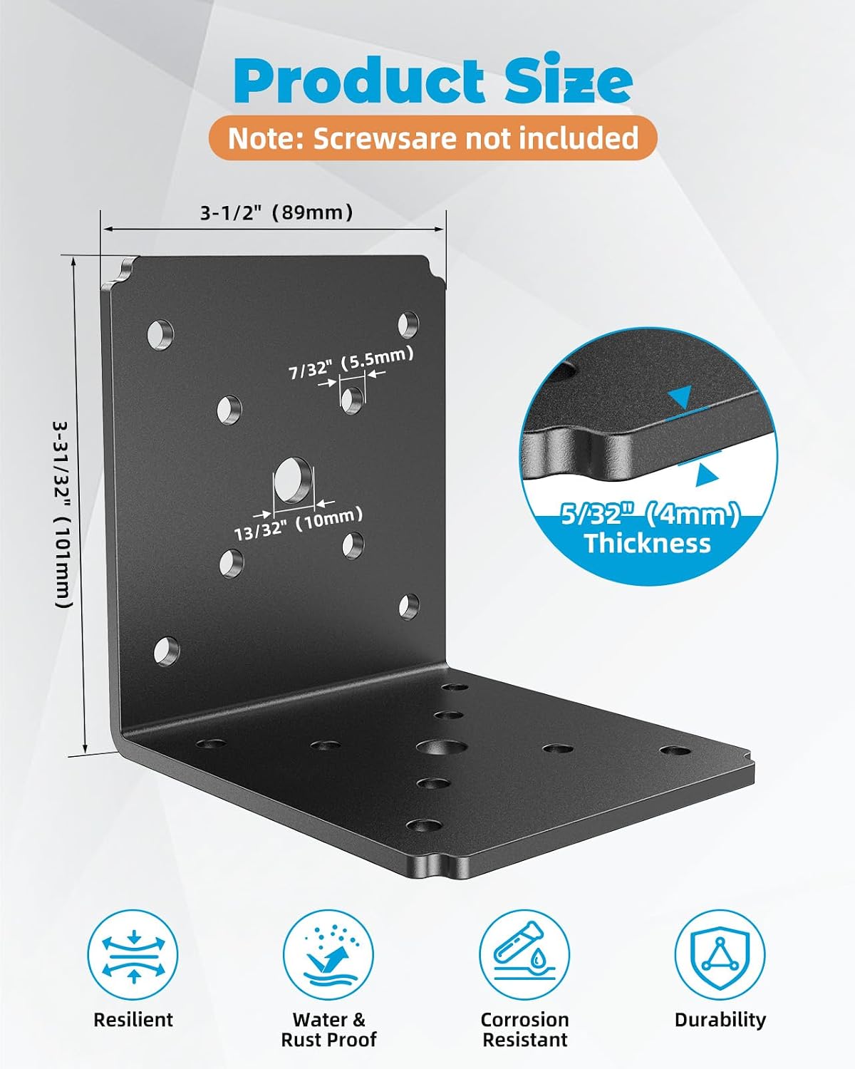 heavy duty l bracket , 4x4x3.5 brackets for shown in use