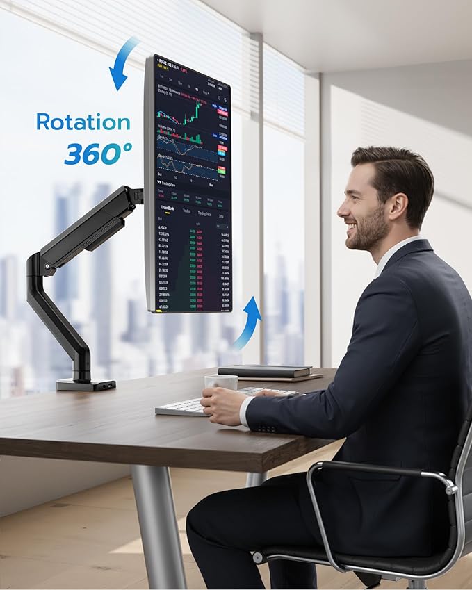 ARES WING Heavy Duty Single Monitor Arm