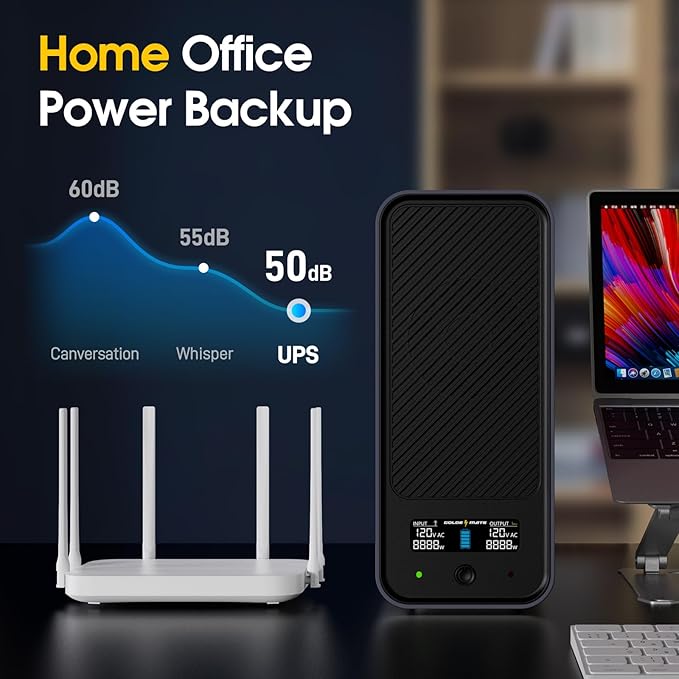 GOLDENMATE 1000VA/800W Lithium UPS Battery Backup & Surge Protector, Backup