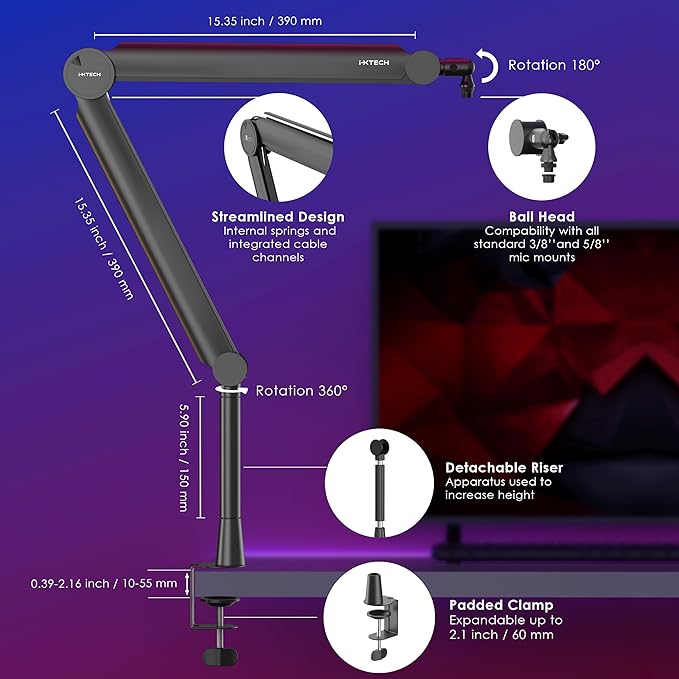 IXTECH Premium Microphone Boom Arm