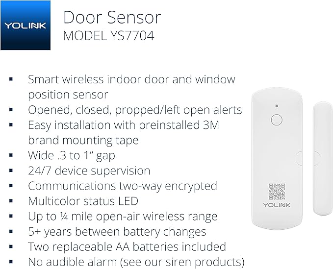 YoLink LoRa Smart Door Sensor Starter Kit: SpeakerHub Audio Hub & Door Sensor