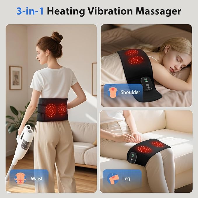 Lower Back Massager with Heat, Heating Pad