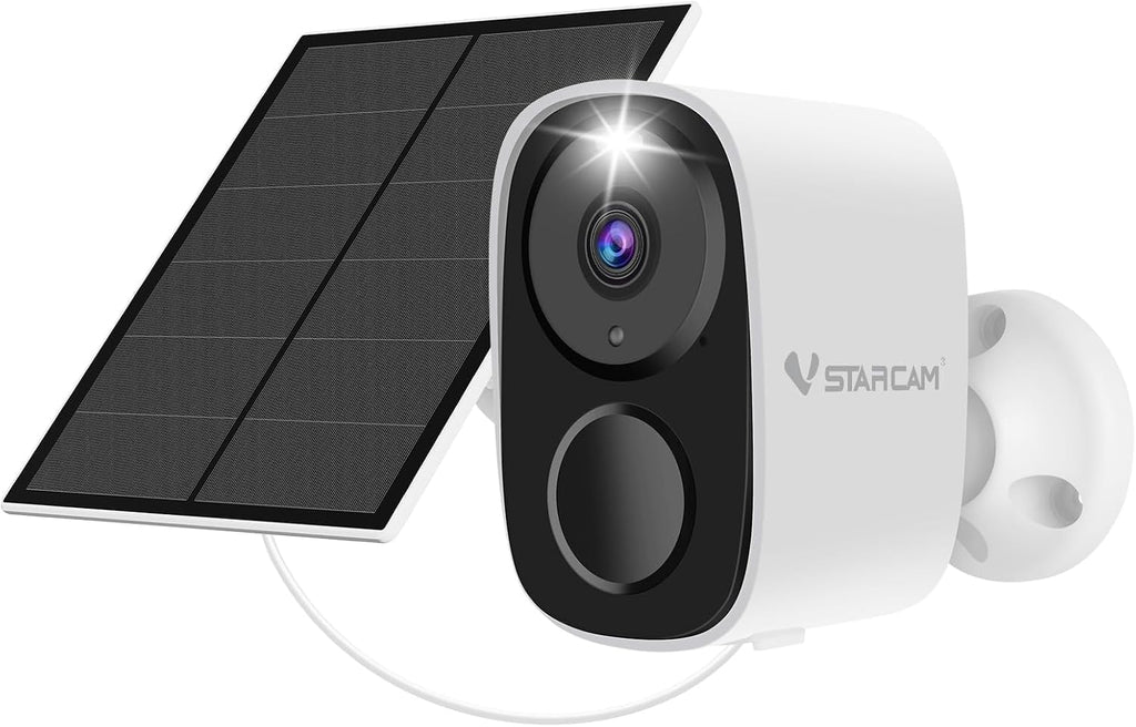 VSTARCAM 2K Solar Security Camera Wireless Outdoor, Free Cloud Storage, WiFi 6 2.4/5G Dual Band, Battery Powered Solar Camera for Home Security with Color Night Vision, Siren, IP66, Two-Way Audio
