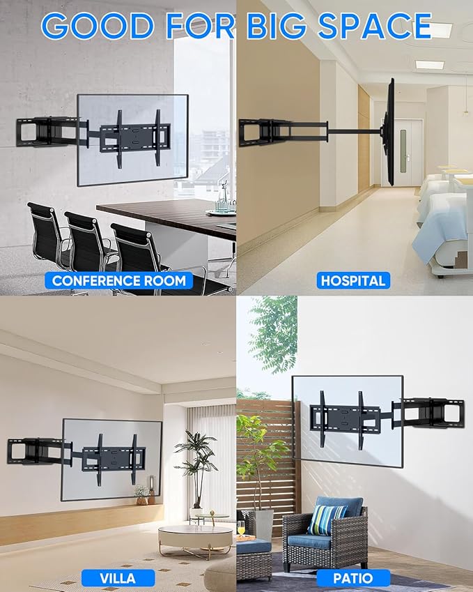 48'' Extension Extra Long Arm TV Wall Mount, Heavy Duty Full Motion TV Wall