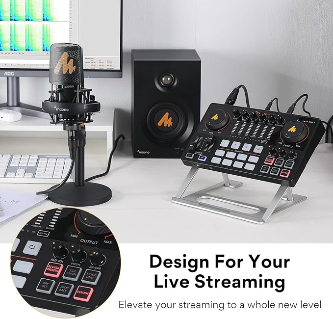 MAONO Audio Interface, MaonoCaster 10-Channel Podcast mixer