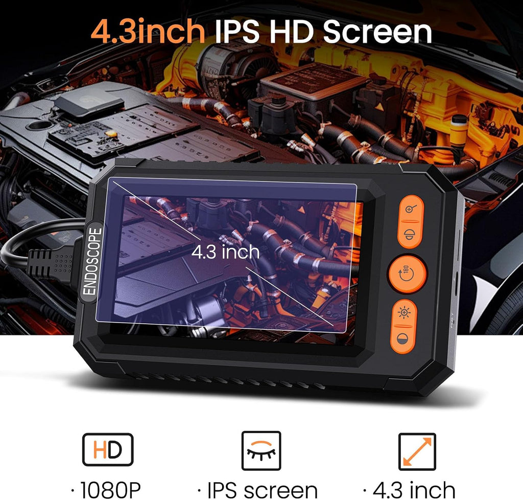 blueswan endoscope camera with light 4.3" ips 1080p shown in use
