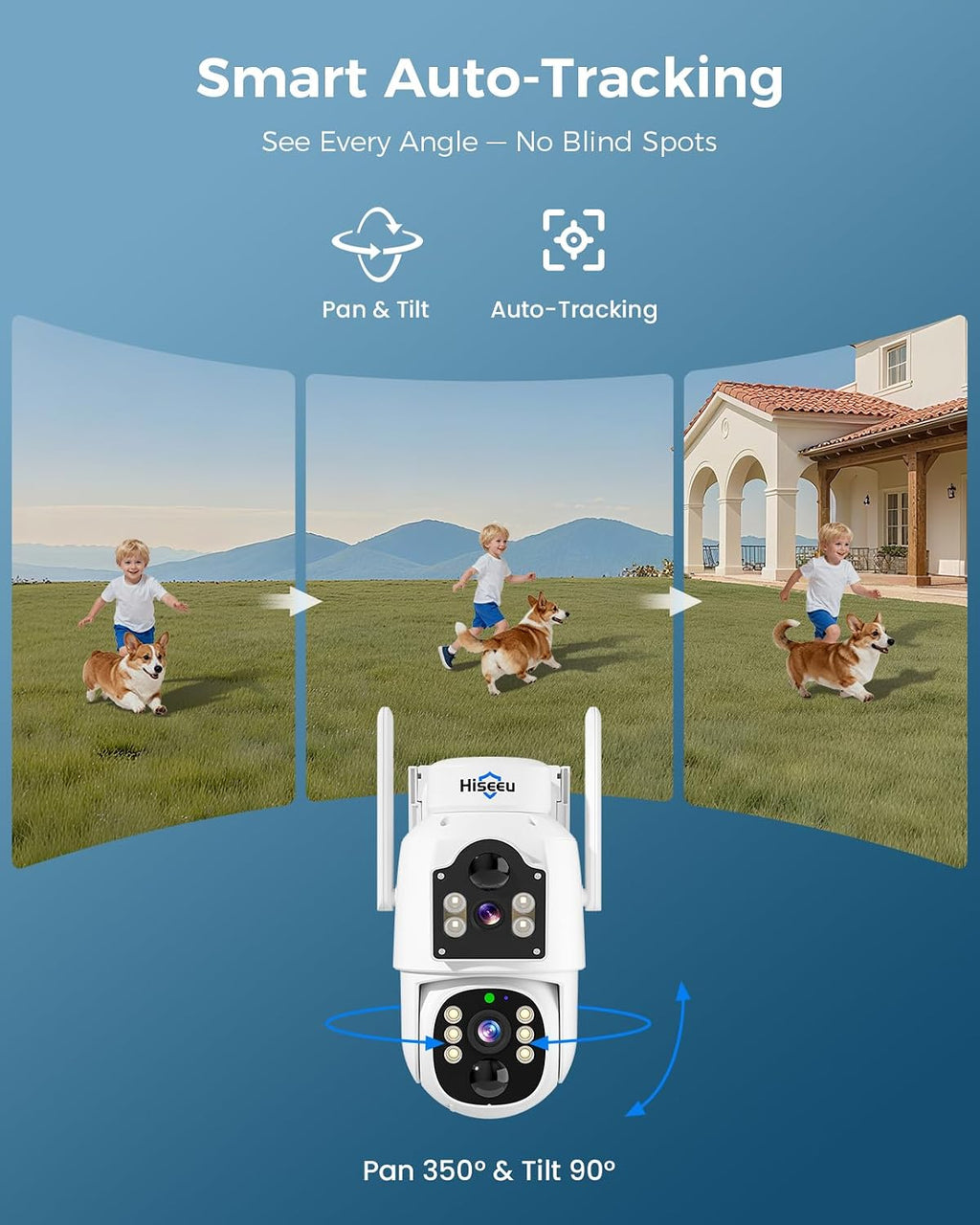 hiseeu security camera, 4mp solar security cameras wireless, close-up detail
