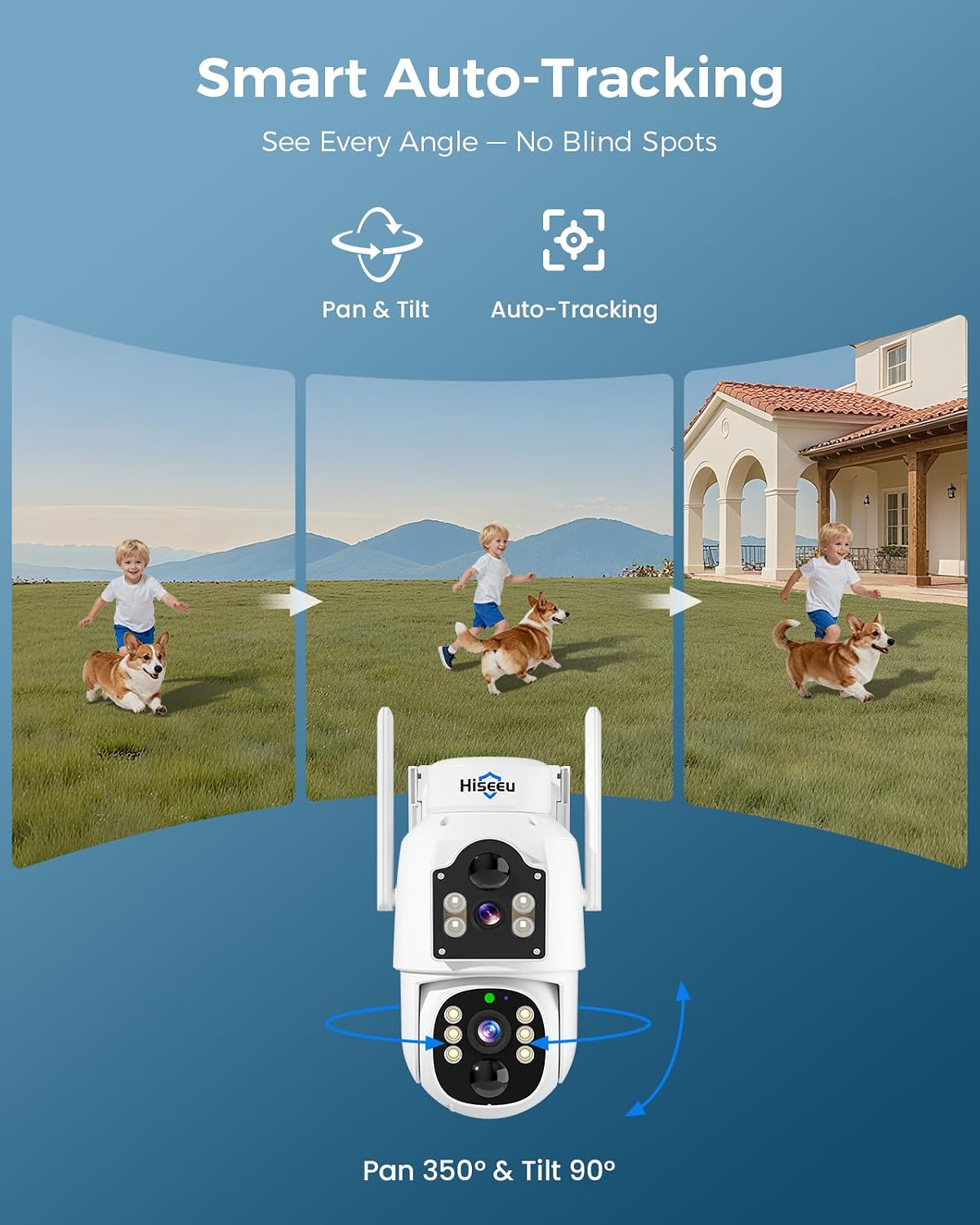 hiseeu security camera, 4mp solar security cameras wireless, close-up detail