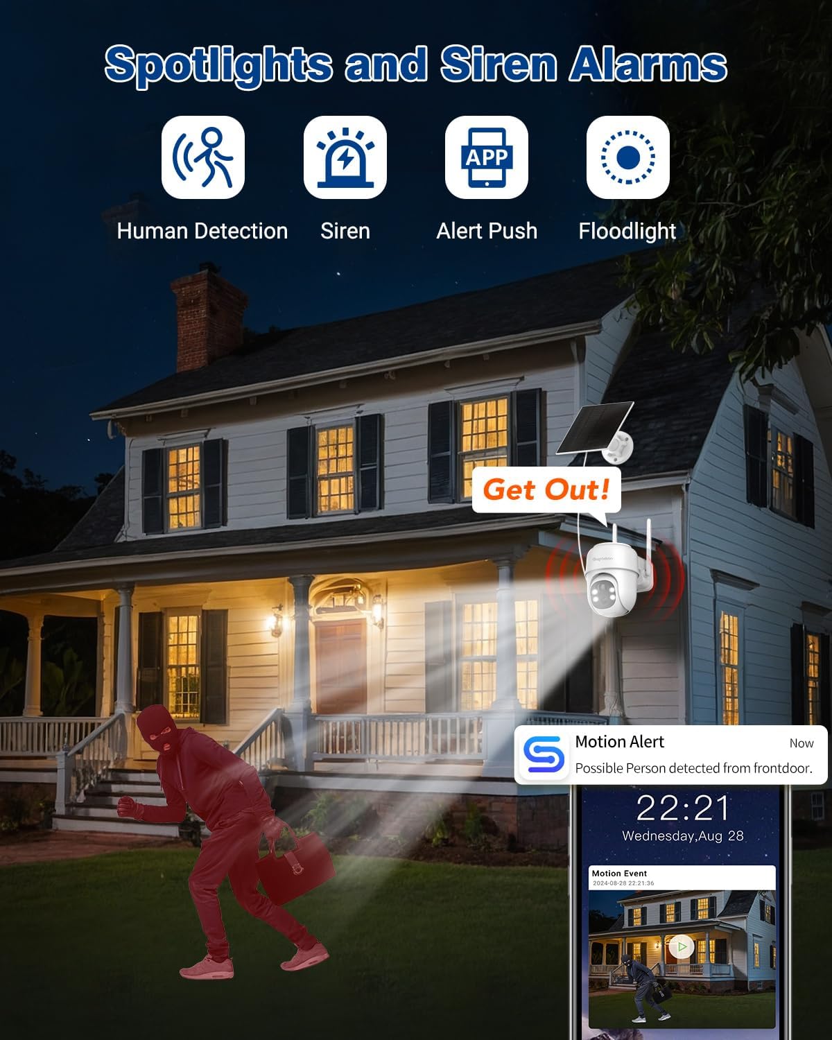 septekon 360°ptz security cameras wireless outdoor 2 pack, package contents