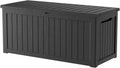 200 Gallon Outdoor Storage Box Patio Deck Box Waterproof, Resin Lockable Outside Large Storage Bin for Pool Cushion Furniture, Garden Tools UV-Resistant, Black