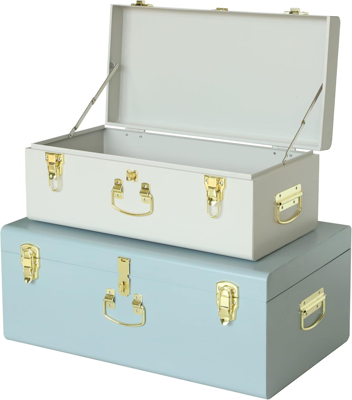 vixdonos decorative large metal box storage trunk chest shown in use