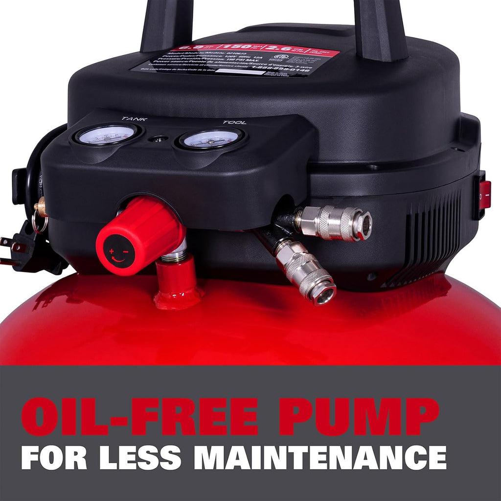 ECOMAX Pancake Air Compressor MAX 150 PSI, 2.6 CFM @90 PSI, Oil-Free