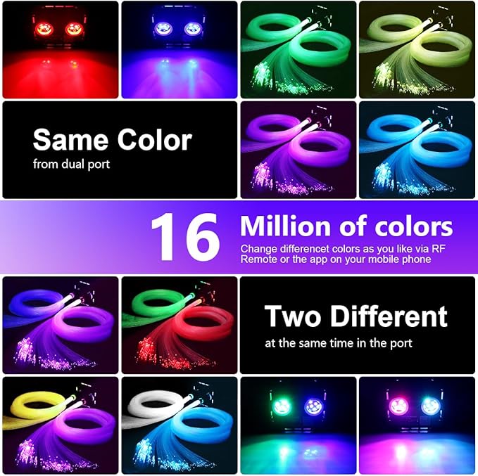 AZIMOM Dual Color High Brightness 50W Twinkle Fiber Optic Light Source RGBW