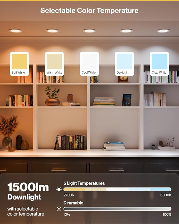 Sunco 6 Inch LED Recessed Light (4 Pack)