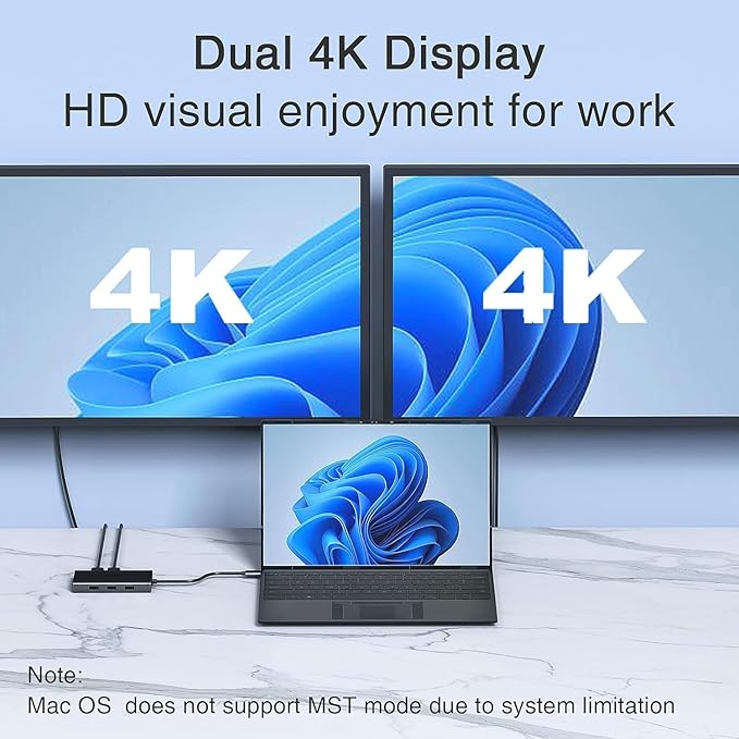USB C Docking Station Dual Monitor Adapter