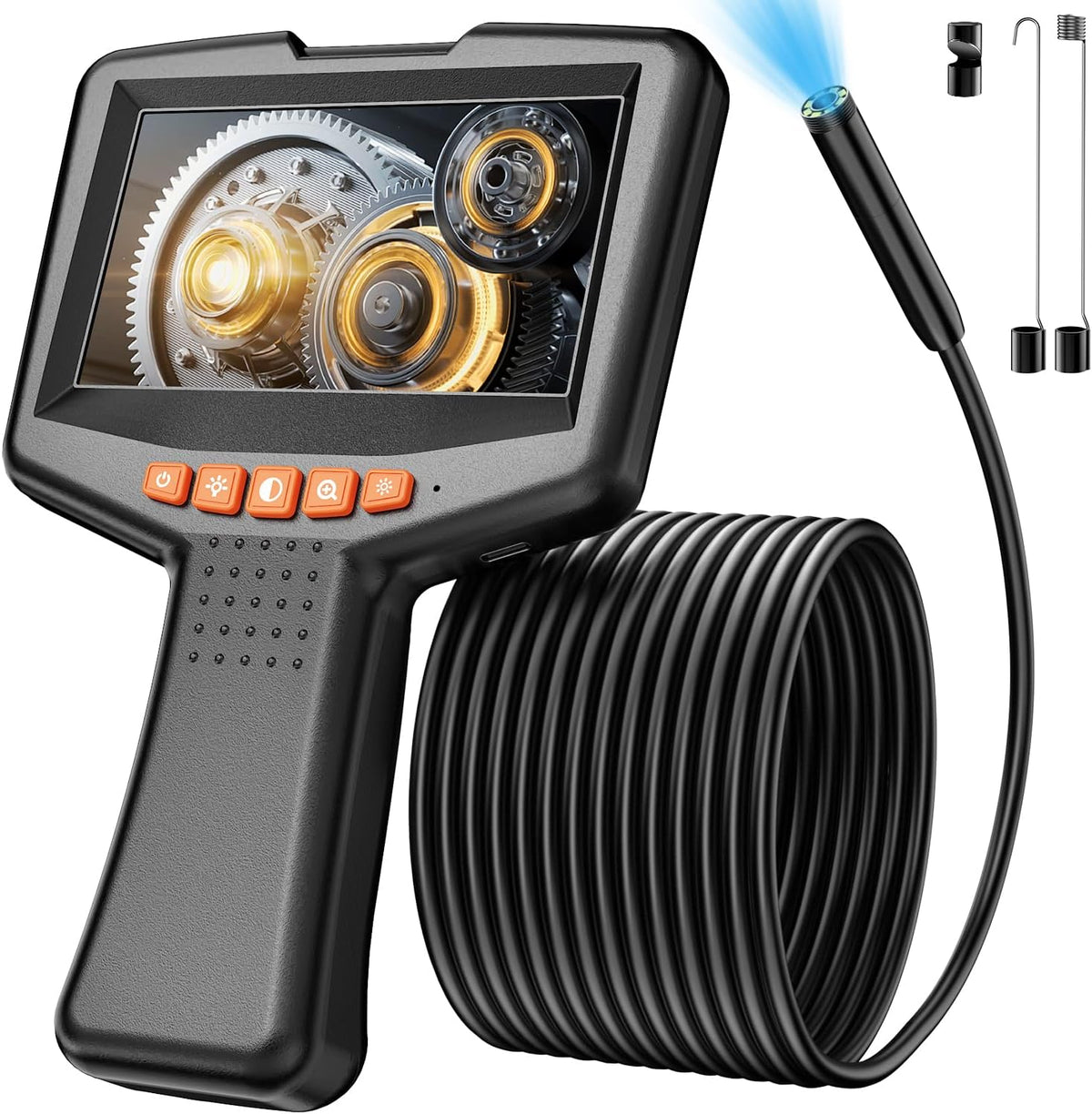 Endoscope Camera with Light: 4.3" 1080P HD Inspection Borescope Camera for Sewer - 16.4ft Waterproof Industrial Endoscope - Flexible Snake Bore Scope for Plumbing Automotive