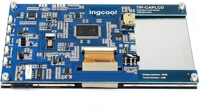 Ingcool 7 inch HDMI LCD 1024x600 Resolution Capacitive Touch Screen IPS Display