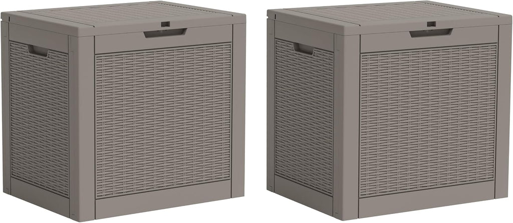 Outdoor Storage Box Waterproof, 32 Gallon Deck Box for Patio-2 Boxes