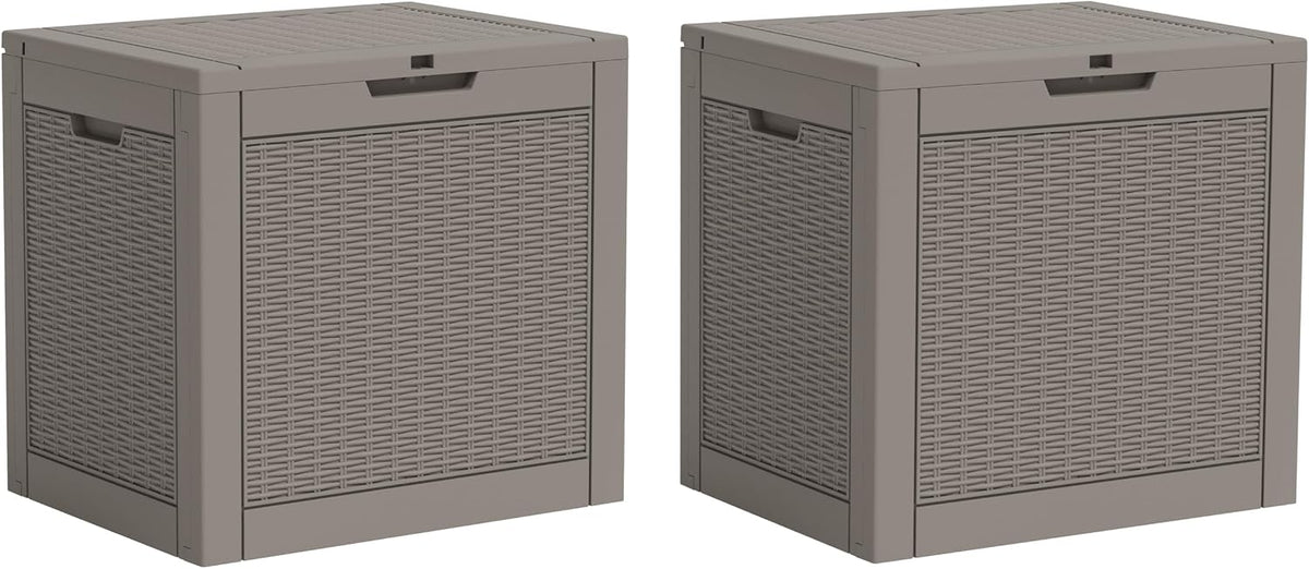 Outdoor Storage Box Waterproof, 32 Gallon Deck Box for Patio-2 Boxes
