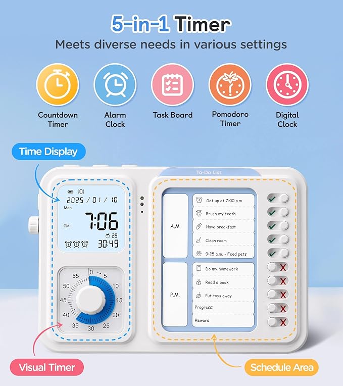 3-in-1 Visual Timer & ADHD Tool