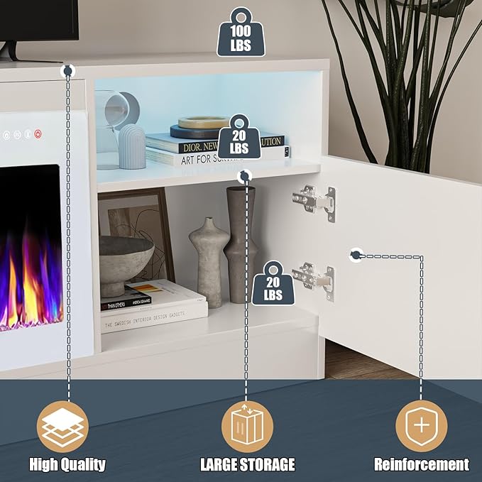 VITESSE TV Stand Fireplace