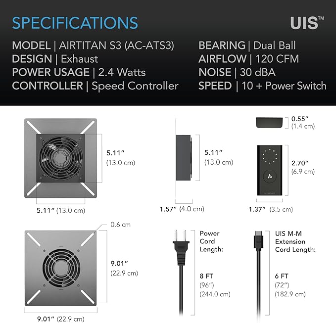 AC Infinity AIRTITAN S3, Ventilation Fan 6"