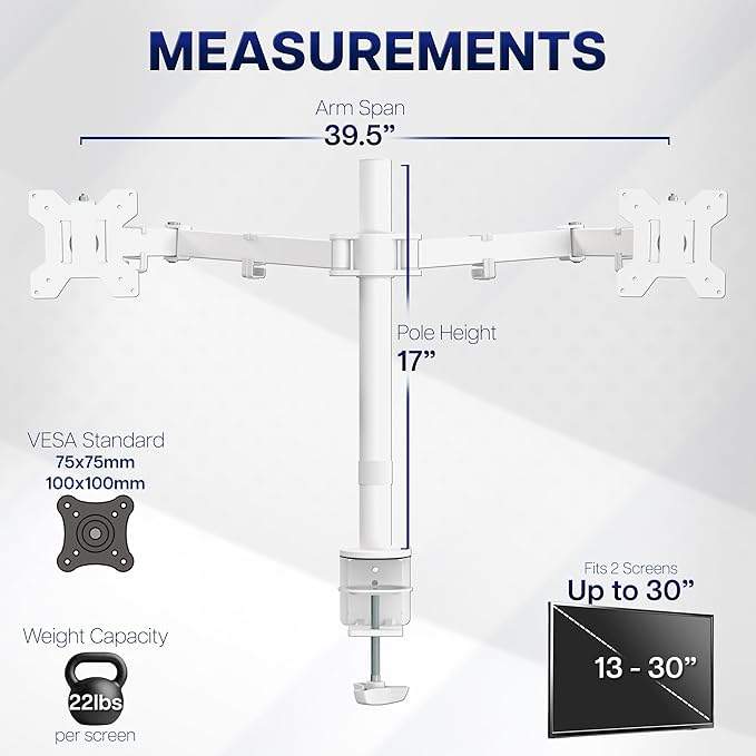 VIVO Dual Ultrawide Monitor Desk Mount, Heavy Duty Fully Adjustable Steel Stand