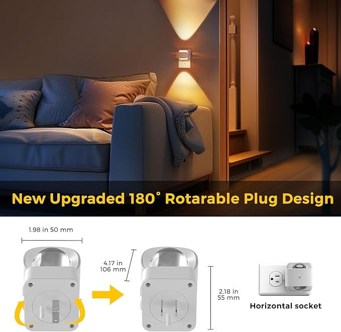 L LOHAS LED Night Lights Plug into Wall, Night Light Projector, Dusk to Dawn