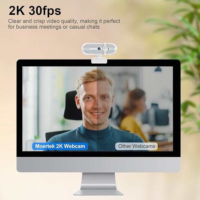 MOERTEK 2K Webcam for PC, Webcam