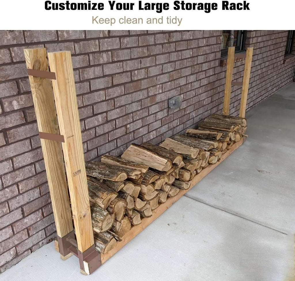 outdoor firewood rack bracket kit for 2x4 lumber, package contents