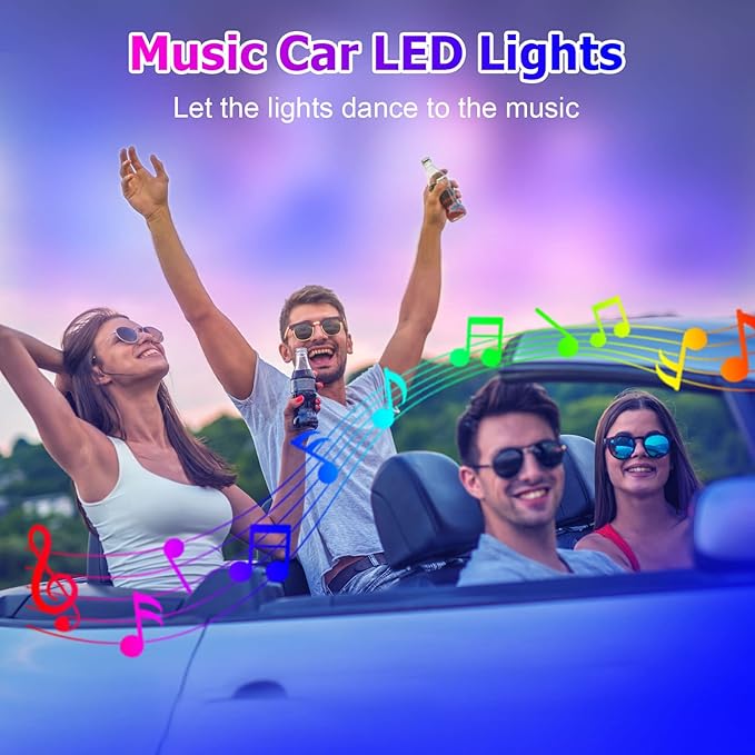 Car LED Lights Interior Light, 10 in 1 Car Ambient Lighting Kits