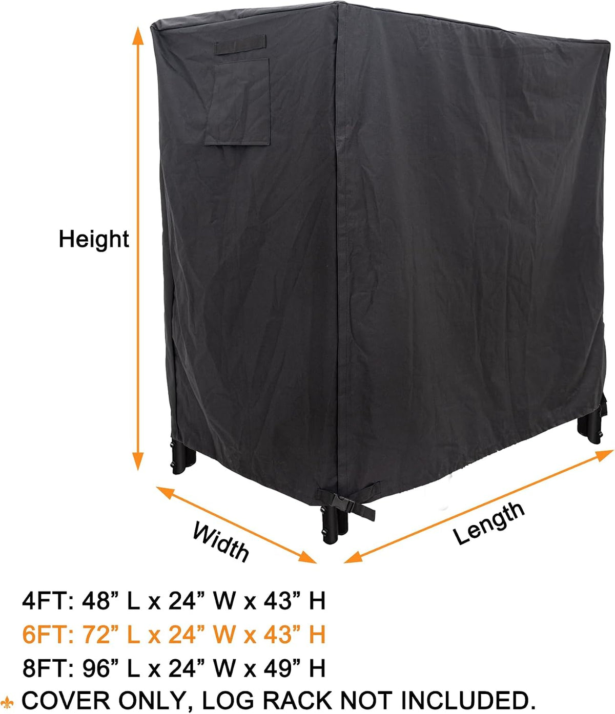 firewood log rack cover 6ft wood storage rack, package contents