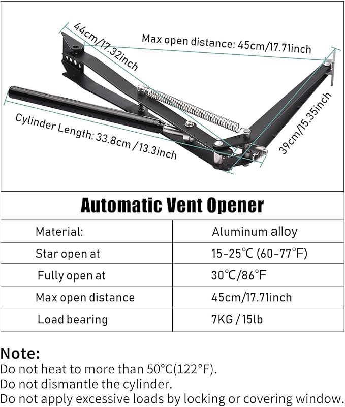 2X Auto Vent Opener Solar Automatic Window Opener (2 Pack)