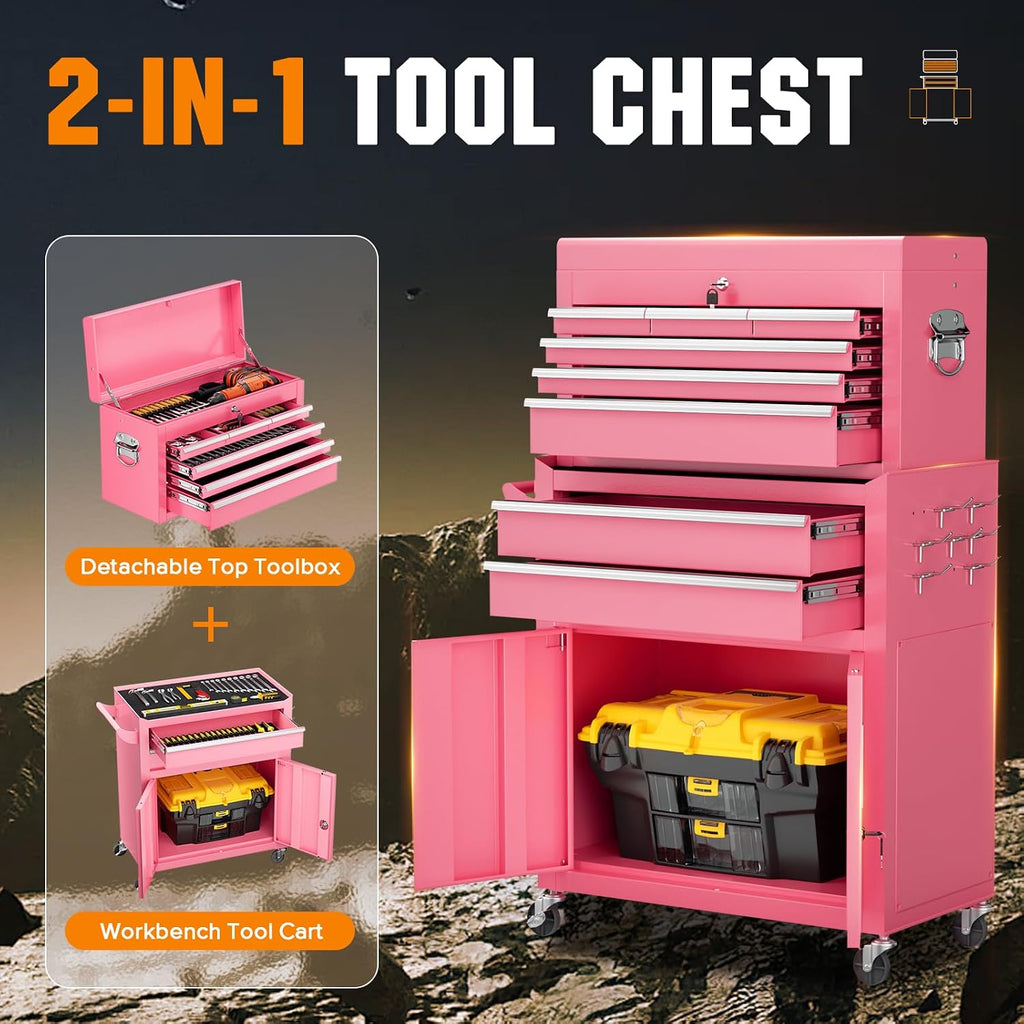 oakcloud heavy-duty 8-drawer rolling tool chest & cabinet, close-up detail
