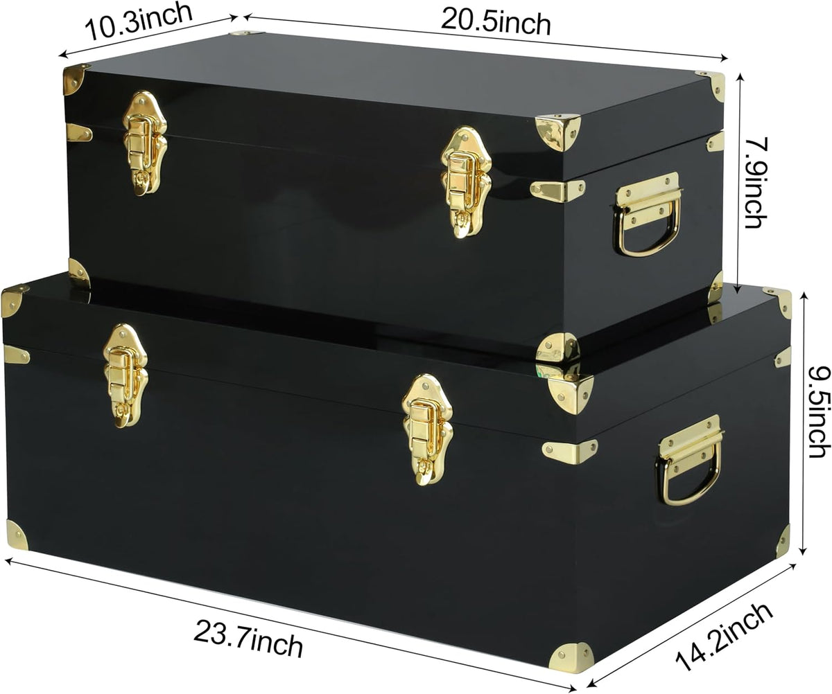 vixdonos acrylic storage chest decorative trunk set of shown in use
