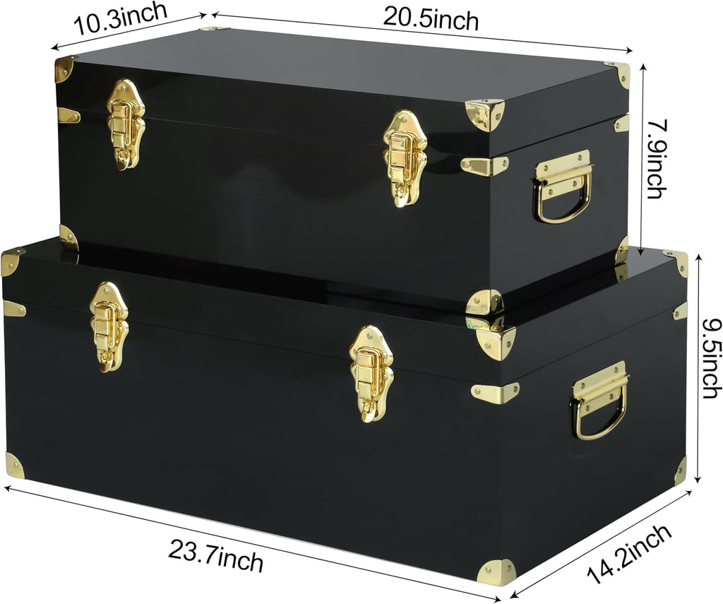 vixdonos acrylic storage chest decorative trunk set of shown in use