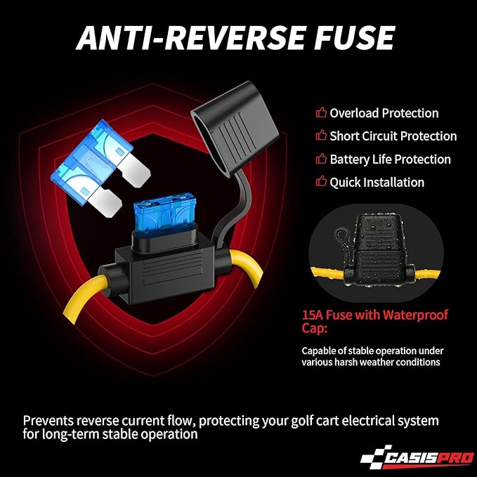 Universal 36V 48V to 12V Golf Cart Voltage Reducer DC Converter, 30A 360W DC
